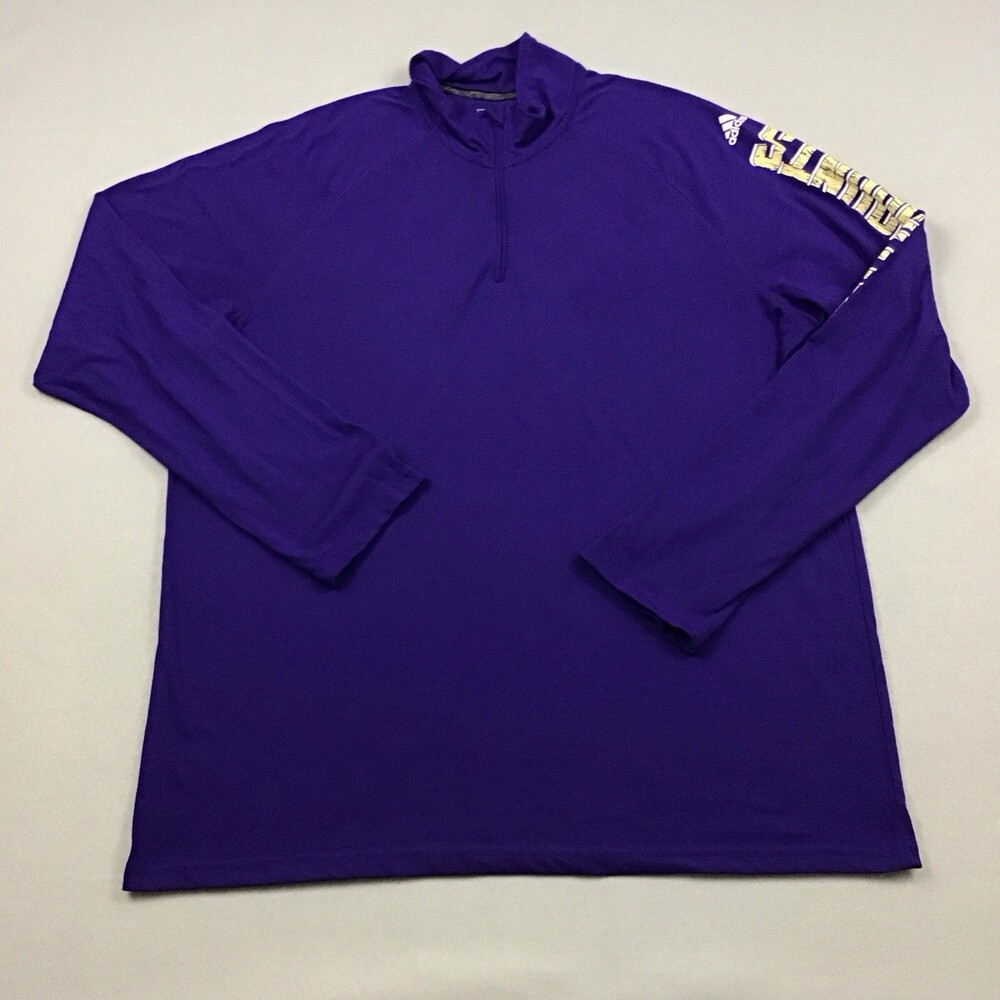 Western Carolina Catamounts Sweater Men Extra Large Purple Adidas 1/4 Zip NCAA *